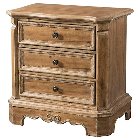 Cottage Nightstand with Dual USB Ports